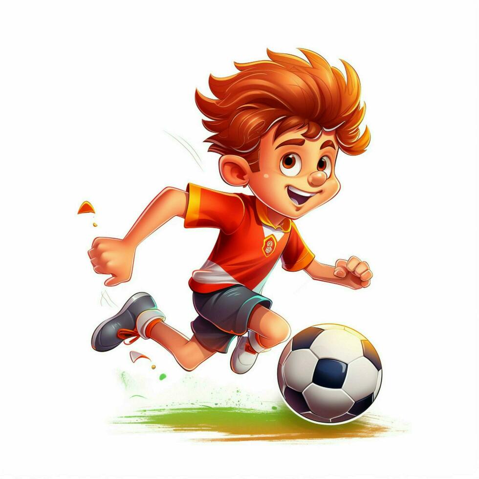 Football 2d cartoon vector illustration on white backgroun photo
