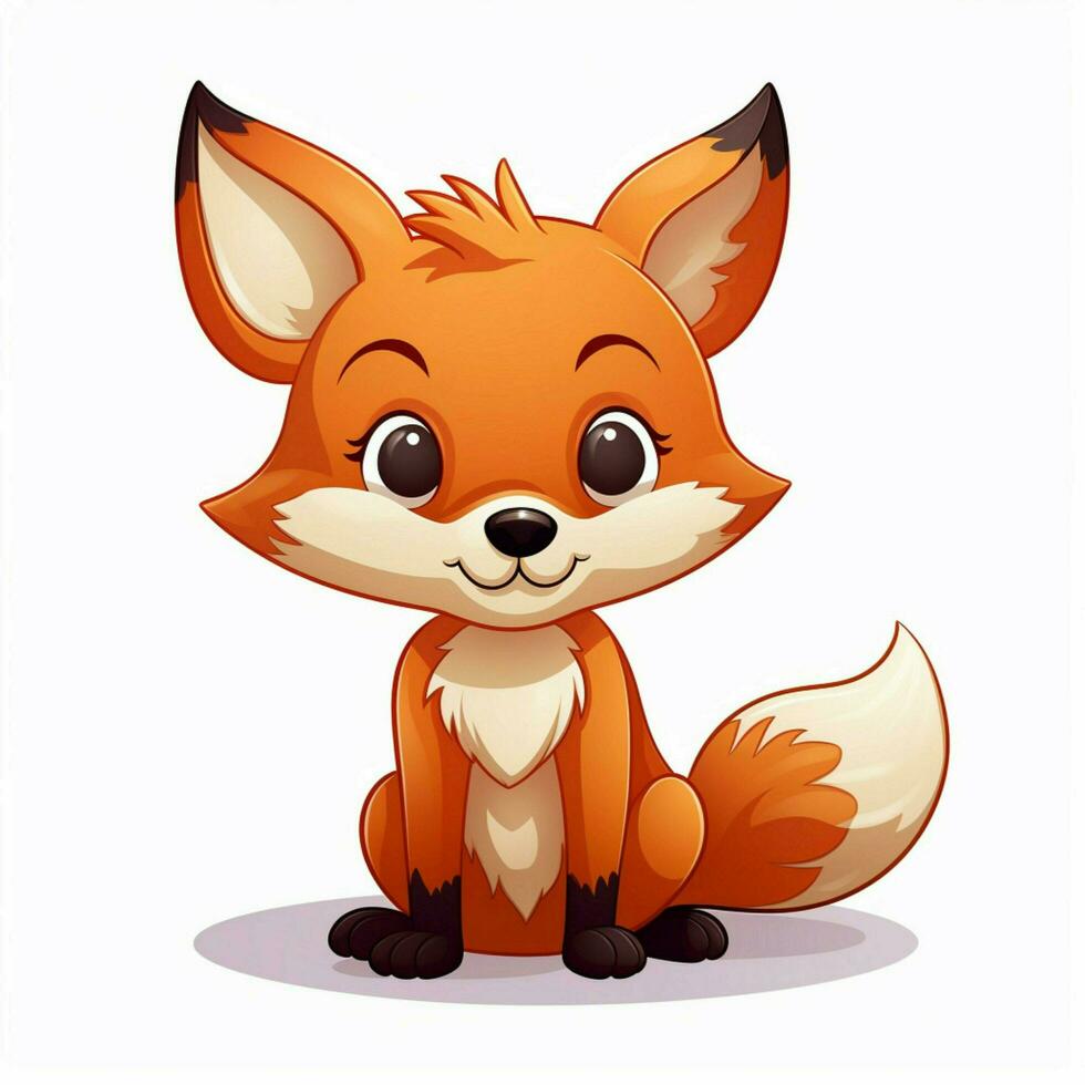 Fox 2d cartoon vector illustration on white background hig photo