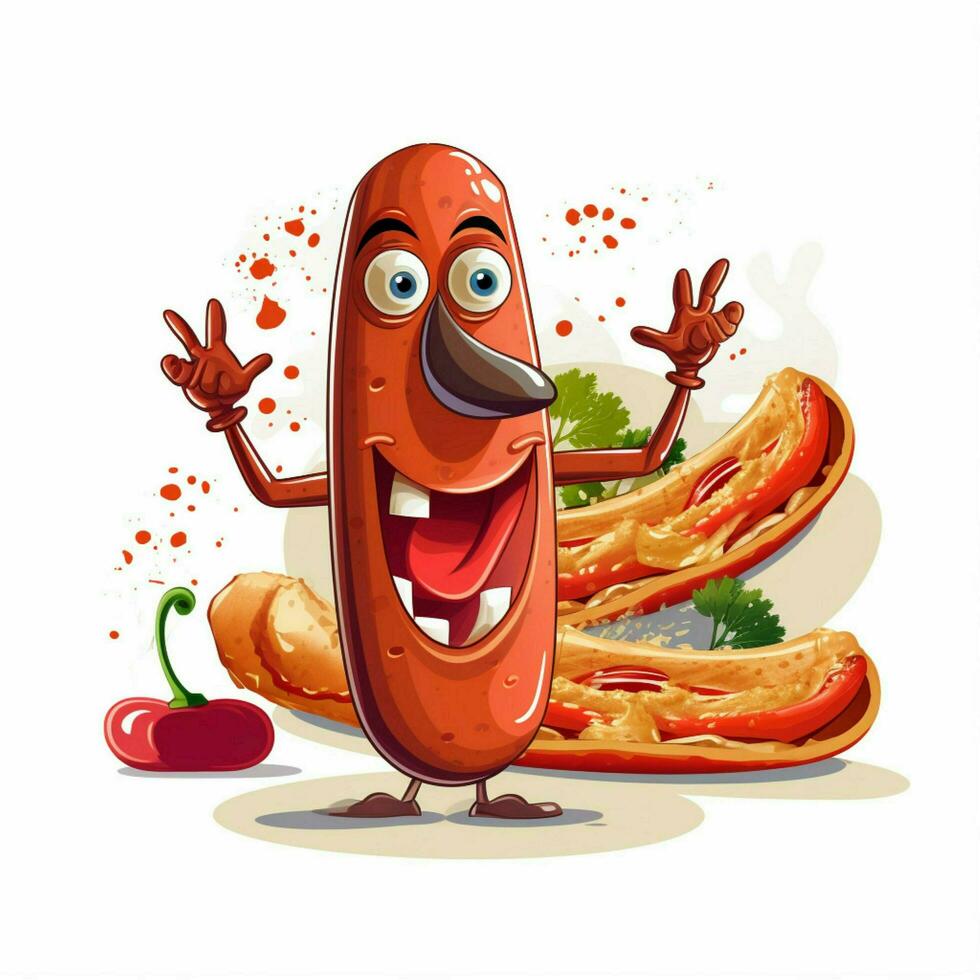 Frankfurters 2d vector illustration cartoon in white backgound photo