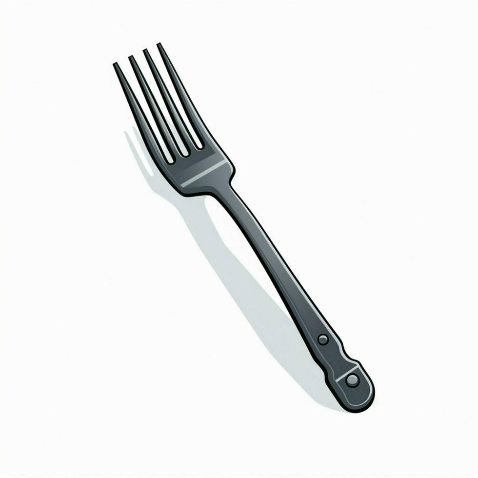 Fork 2d cartoon illustraton on white background high quali photo