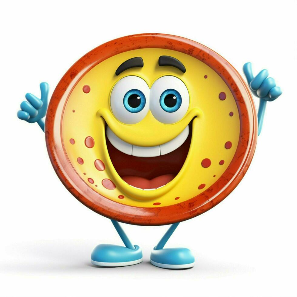 Frisbee 2d cartoon illustraton on white background high photo