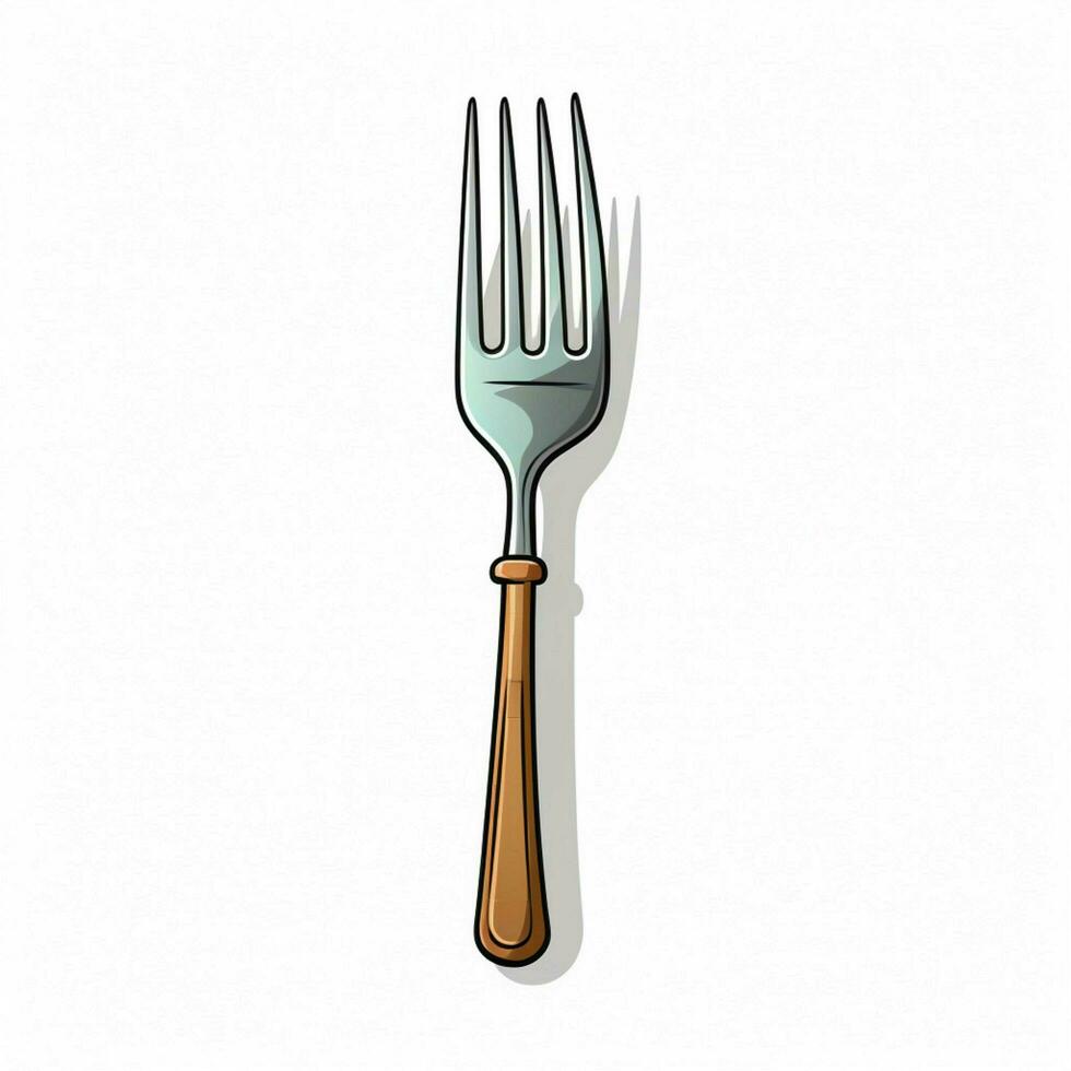 Fork 2d cartoon vector illustration on white background hi photo