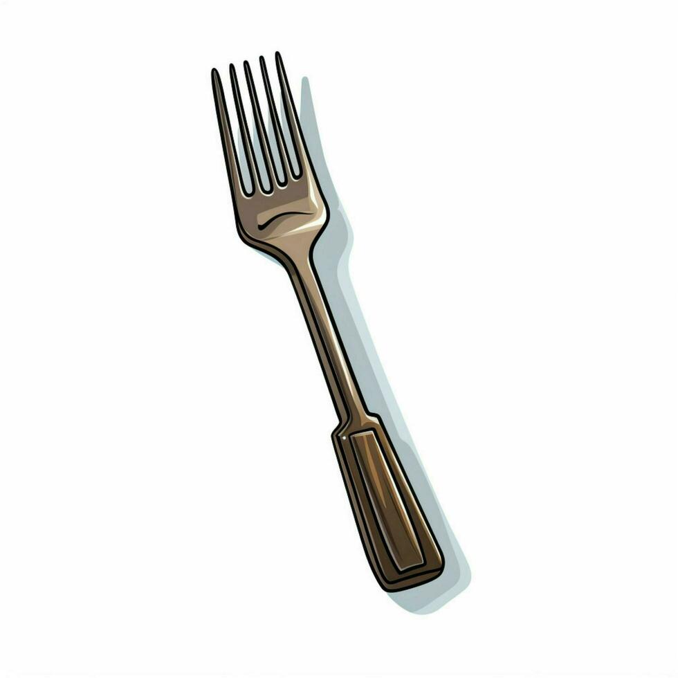 Fork 2d cartoon vector illustration on white background hi photo