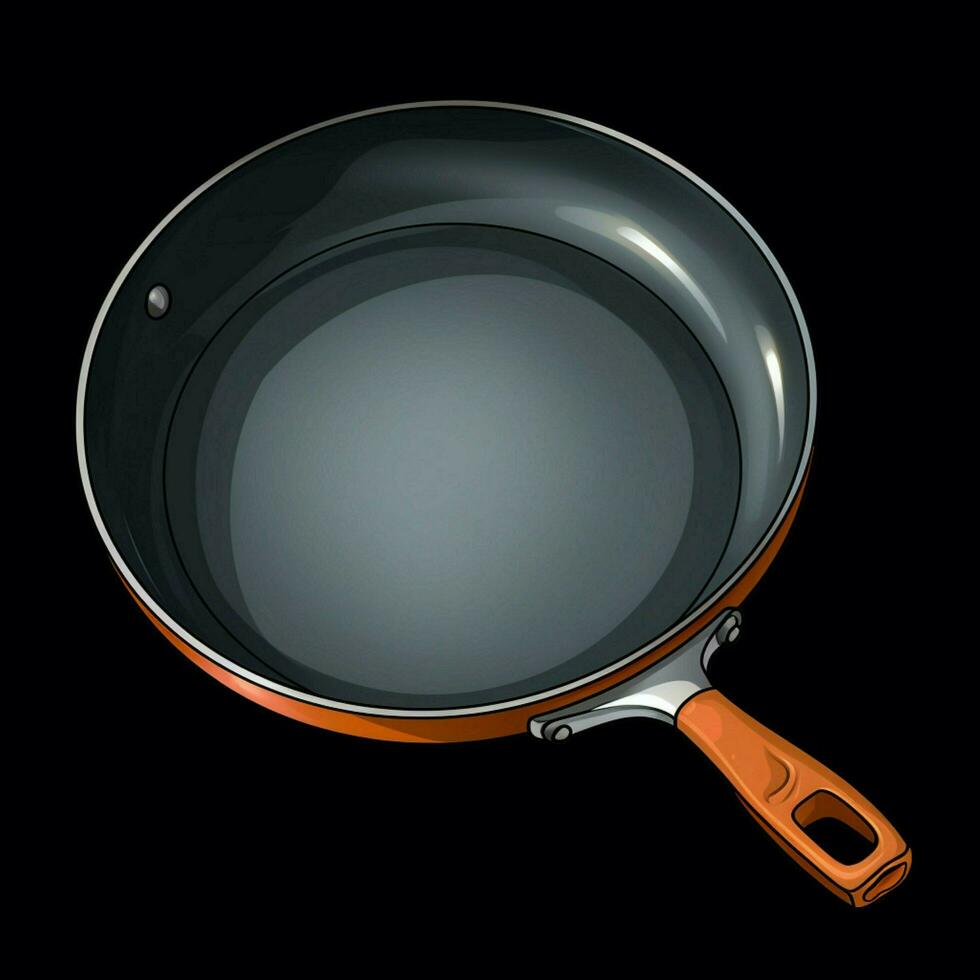 Frying Pan 2d cartoon illustraton on white background high photo