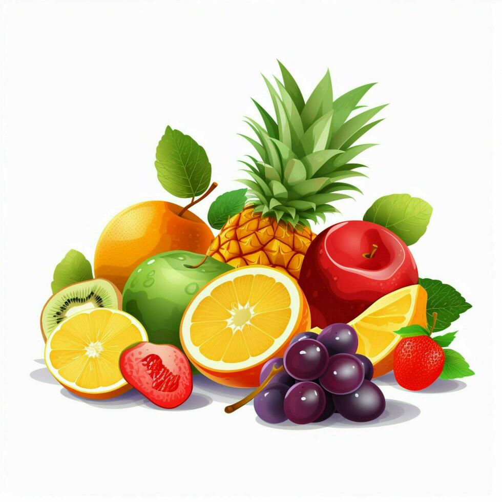 Fruit 2d vector illustration cartoon in white background h photo