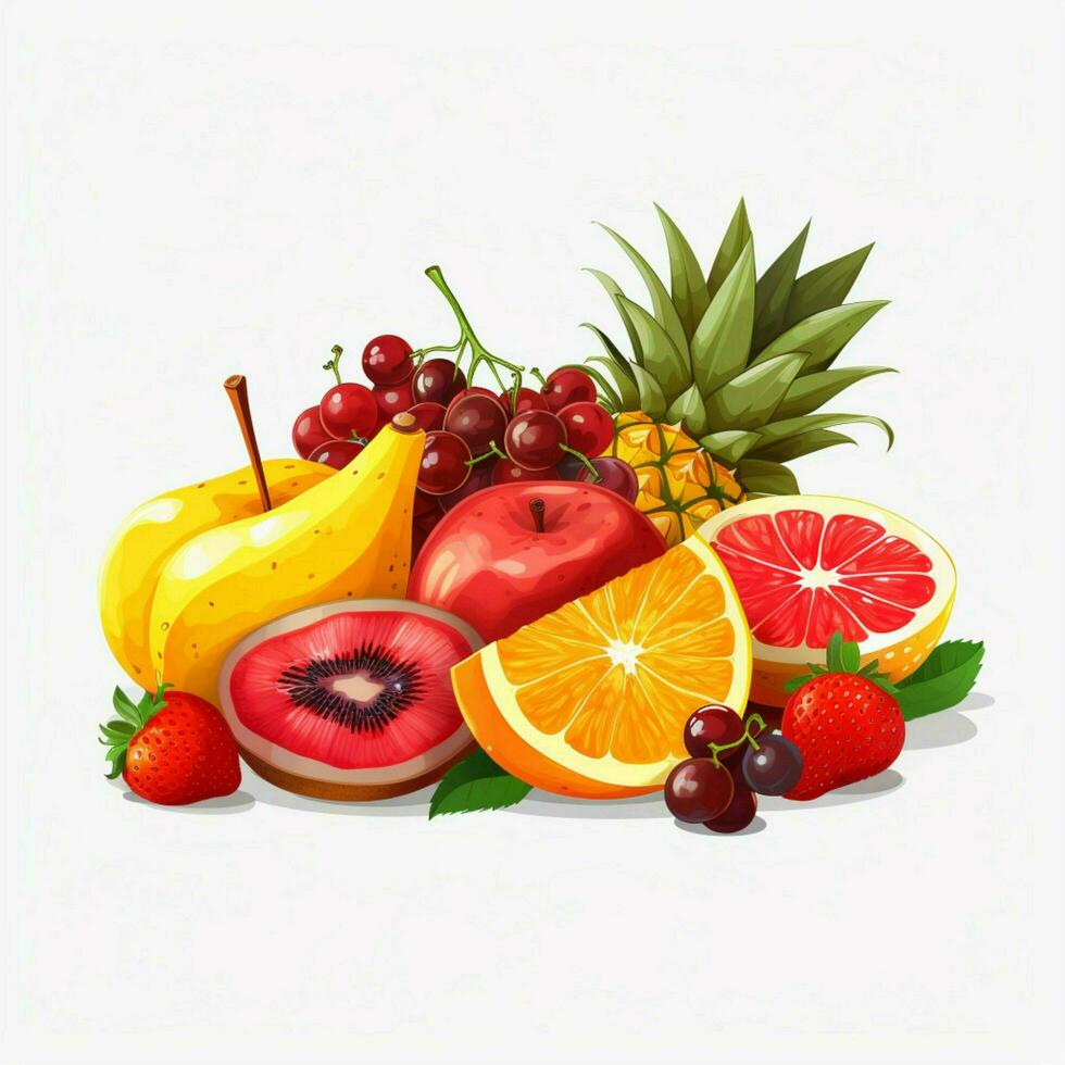 Fruit 2d vector illustration cartoon in white background h photo