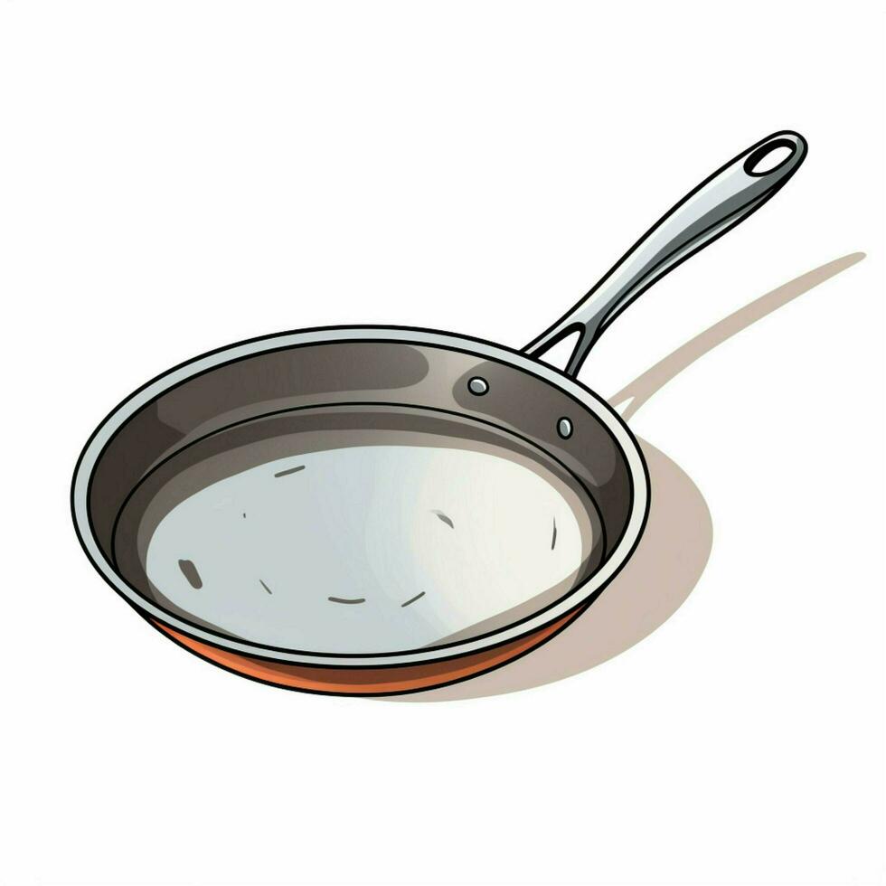 Frying Pan stainless Steel or Nonstick 2d cartoon illustra photo