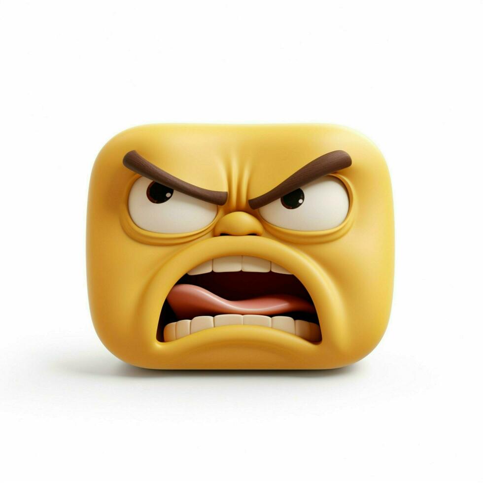 Frowning Face with Open Mouth emoji on white background photo