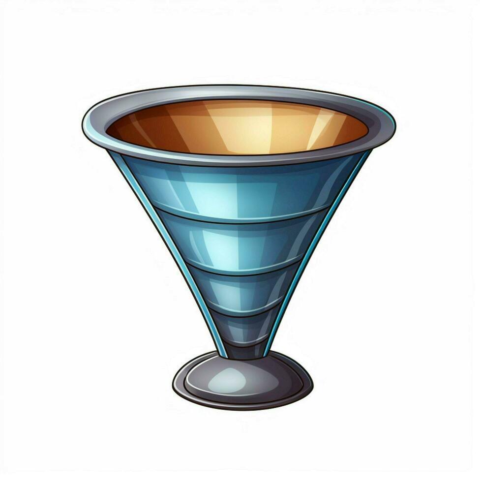 Funnel 2d cartoon illustraton on white background high quality photo