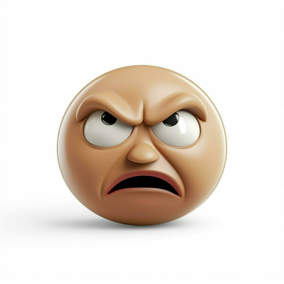 Frowning Face with Open Mouth emoji on white background photo