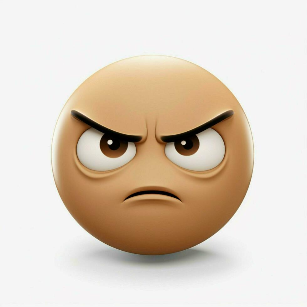 Frowning Face emoji on white background high quality photo