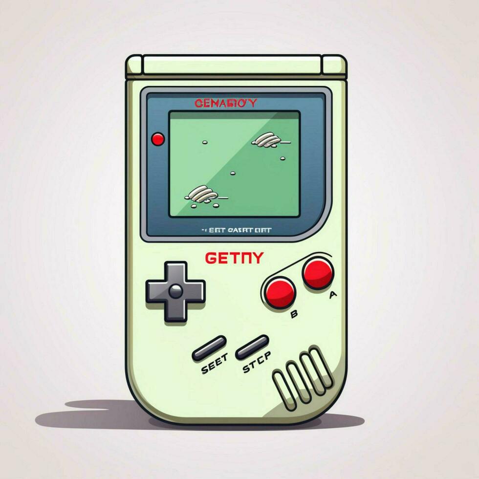 Game Boy 2d cartoon illustraton on white background high q photo