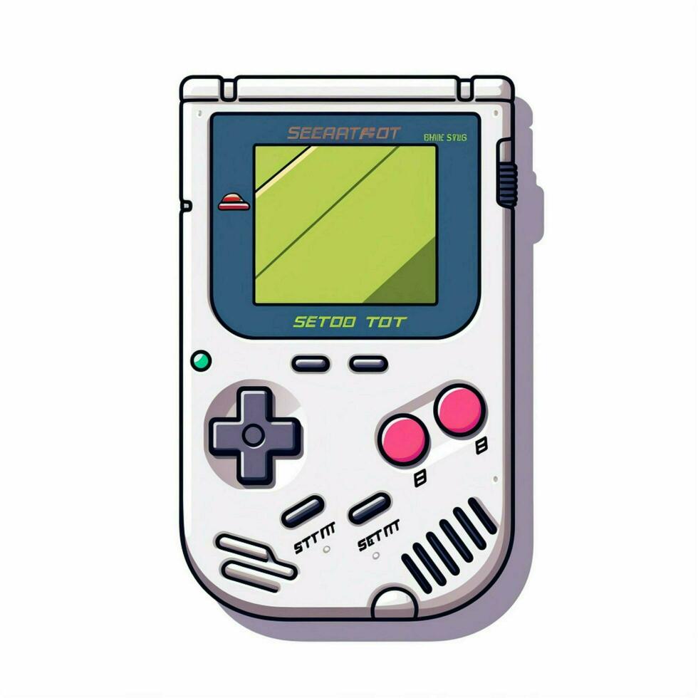 Game Boy 2d cartoon illustraton on white background high q photo