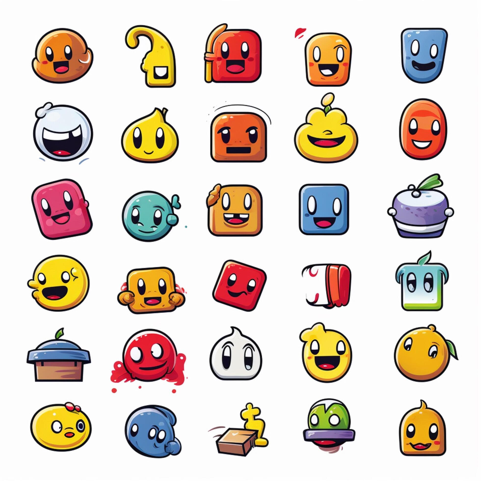 Games Emojis 2d cartoon vector illustration on white backg 30687699