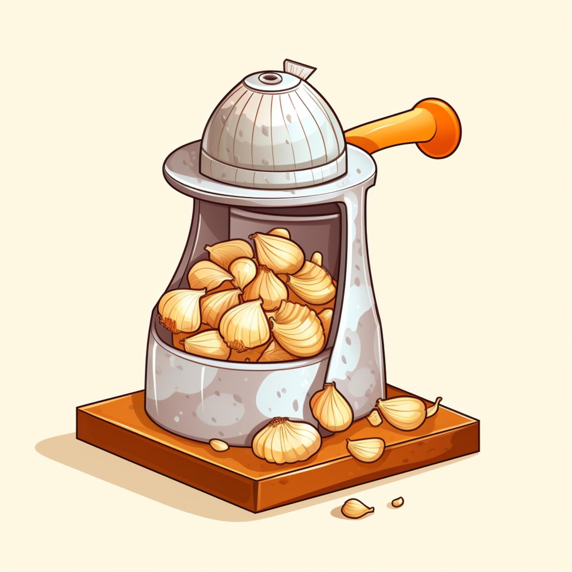 Garlic Crusher 2d cartoon illustraton on white background 30687724