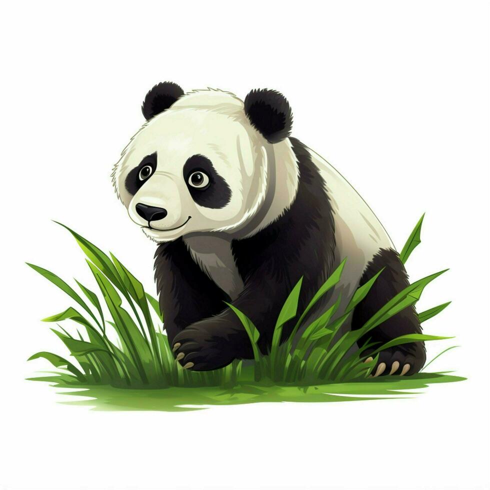 Giant Panda 2d cartoon vector illustration on white background photo