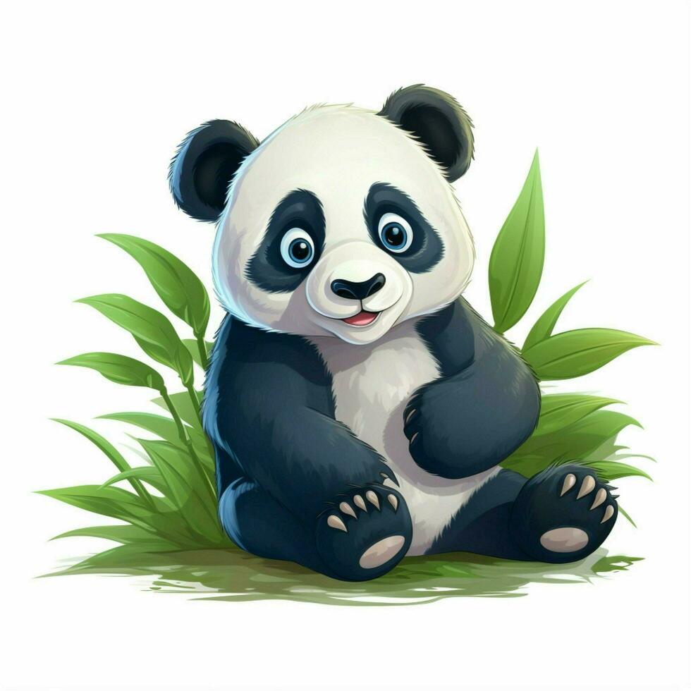 gigante panda 2d dibujos animados vector ilustración en blanco antecedentes foto