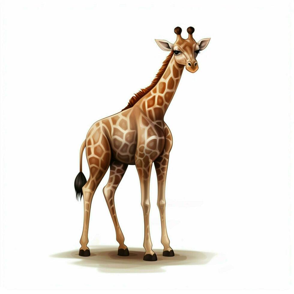 Giraffe 2d cartoon vector illustration on white background photo