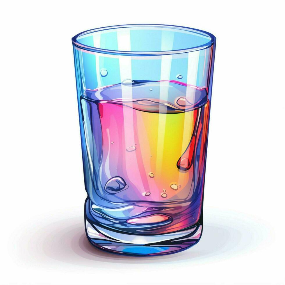 Glass 2d cartoon illustraton on white background high qual photo