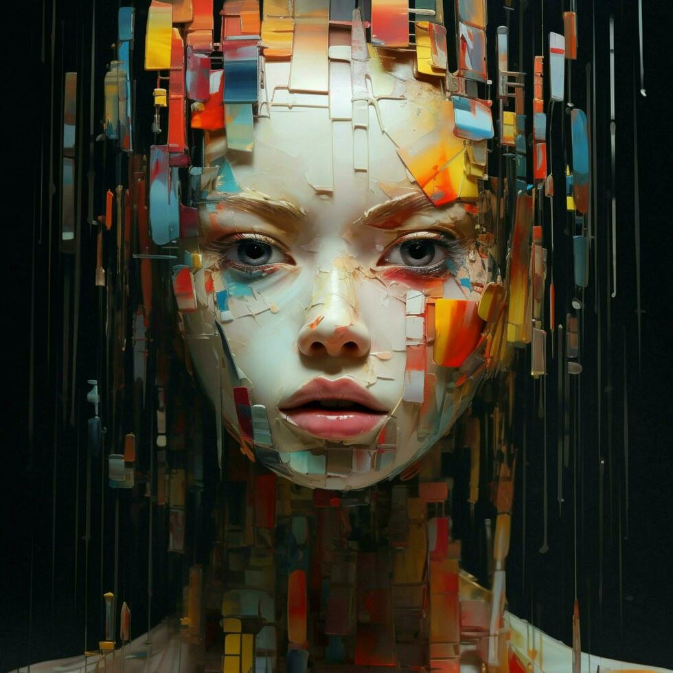 Glitch-induced imperfections transforming into captivating photo