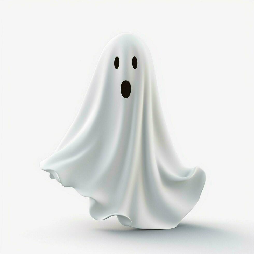 Ghost emoji on white background high quality 4k hdr photo