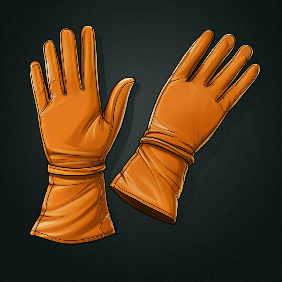 Gloves 2d cartoon illustraton on white background high qua photo