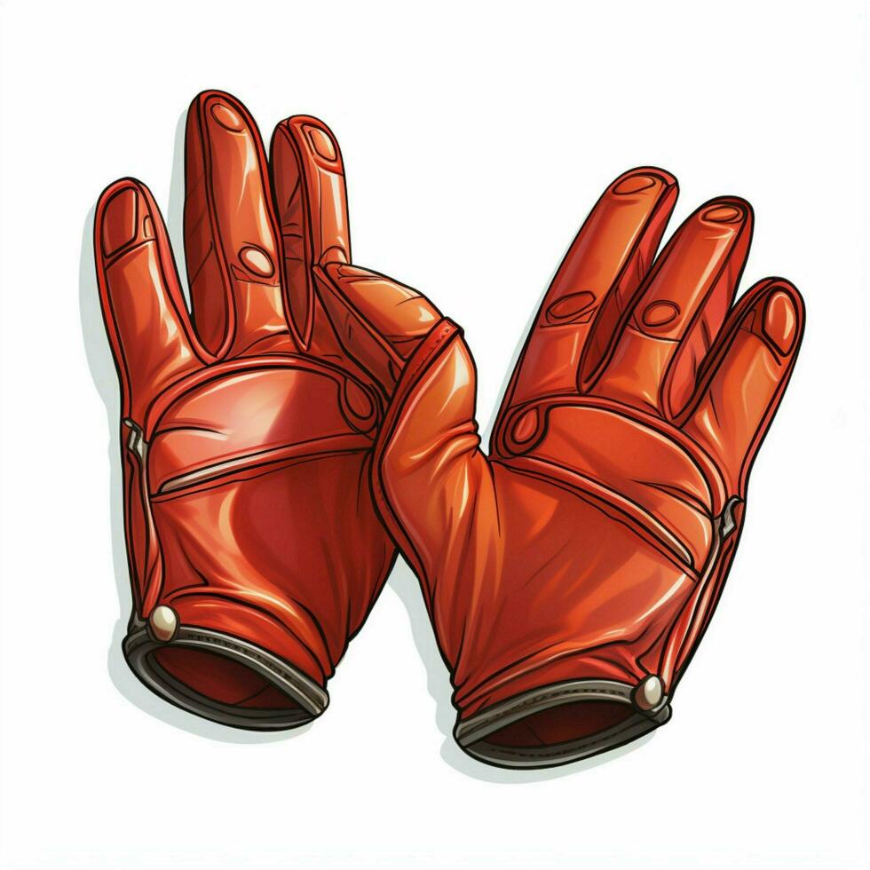 Gloves 2d cartoon illustraton on white background high qua photo