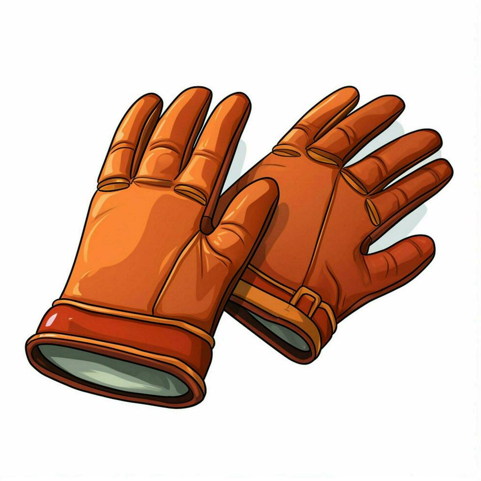 Gloves 2d cartoon illustraton on white background high qua photo
