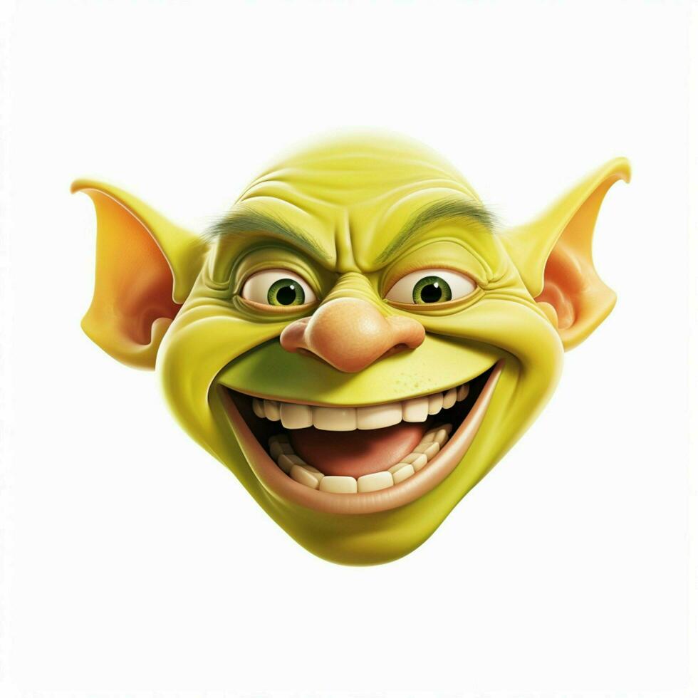 Goblin emoji on white background high quality 4k hdr photo