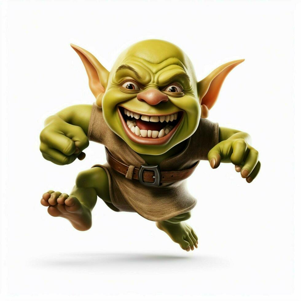 Goblin emoji on white background high quality 4k hdr photo