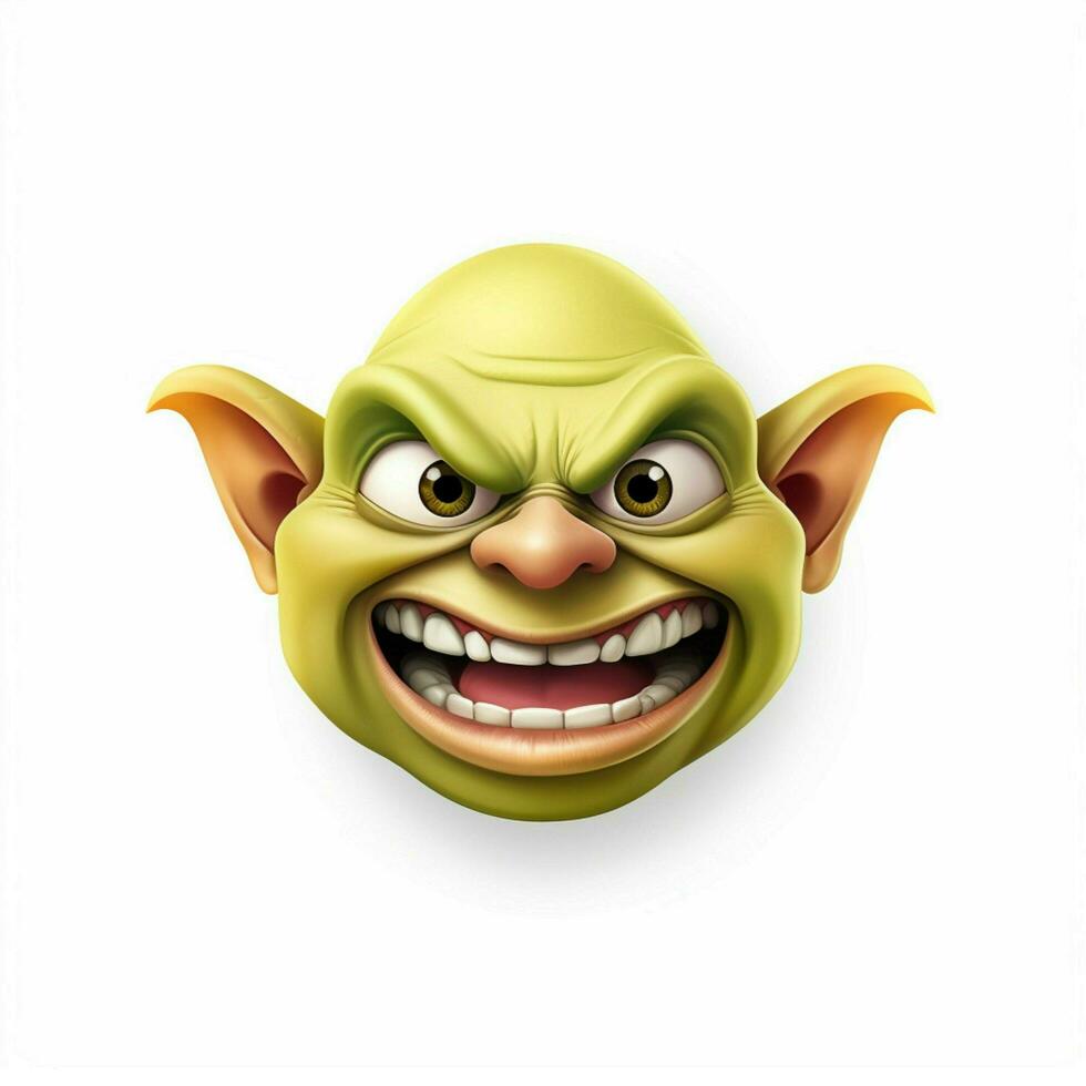 Goblin emoji on white background high quality 4k hdr photo