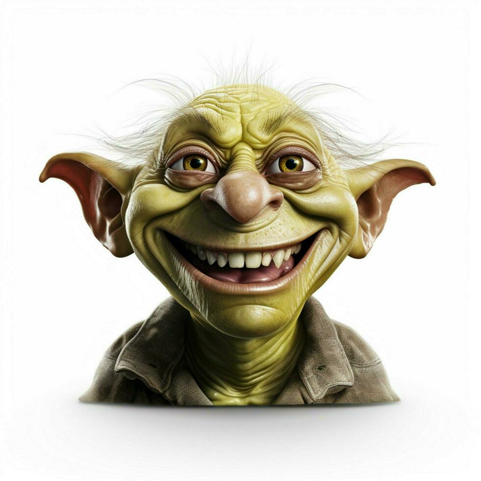 Goblin emoji on white background high quality 4k hdr photo