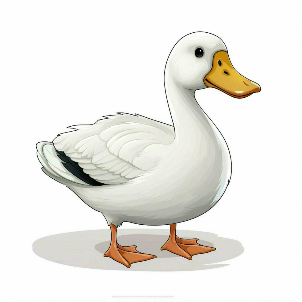 Goose 2d cartoon vector illustration on white background h photo