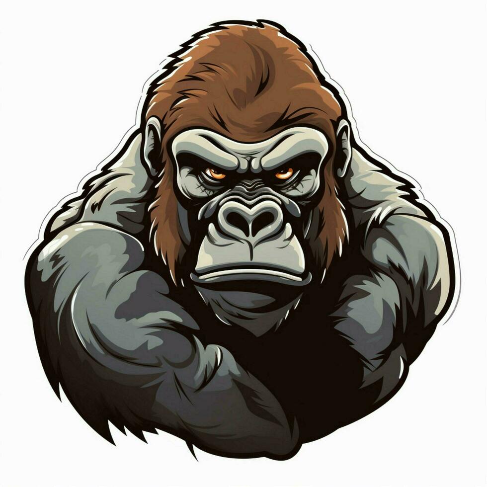 Gorilla 2d cartoon vector illustration on white background photo