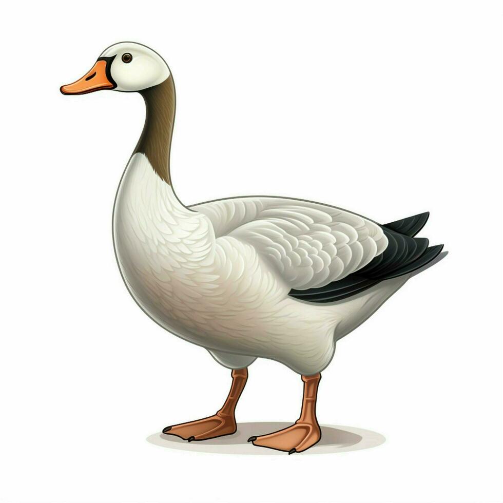 Goose 2d cartoon vector illustration on white background h photo