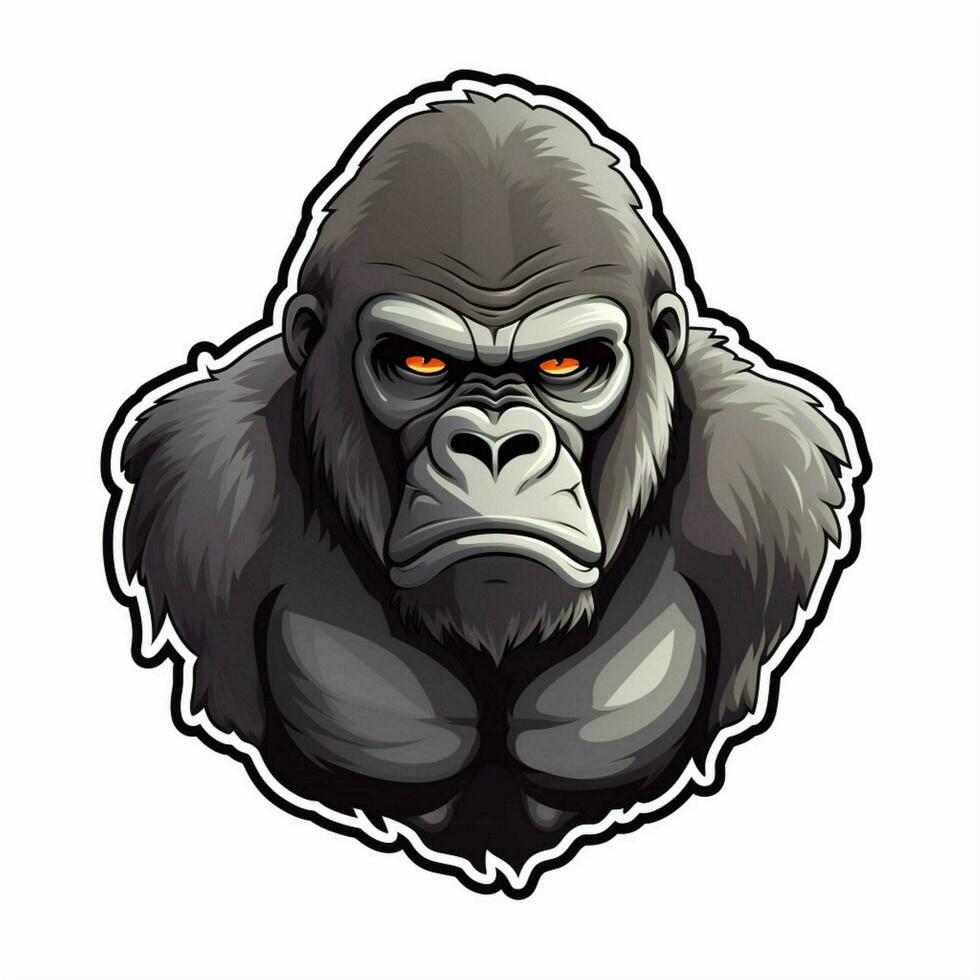 Gorilla 2d cartoon vector illustration on white background photo
