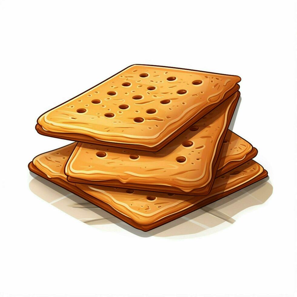 Graham Crackers 2d vector illustration cartoon in white ba photo