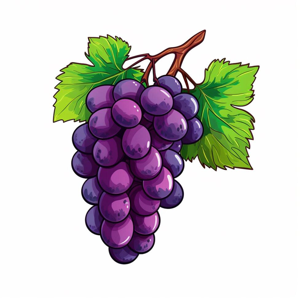 Grapes 2d vector illustration cartoon in white background 30687959