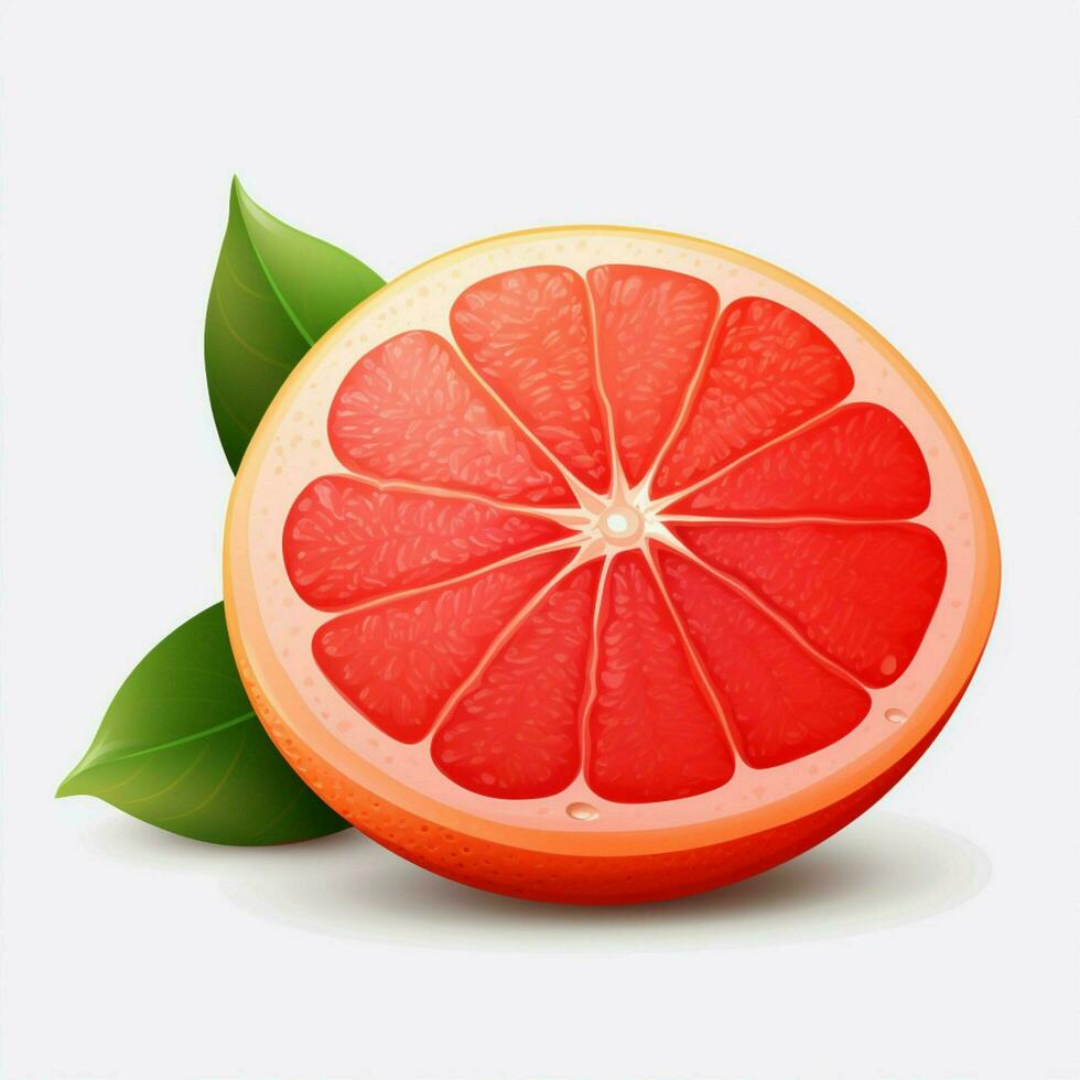 Grapefruit 2d cartoon illustraton on white background high photo