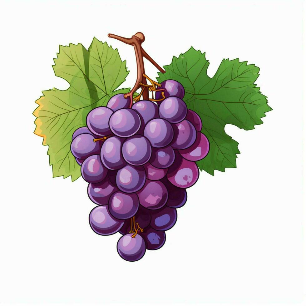 Grapes 2d vector illustration cartoon in white background photo