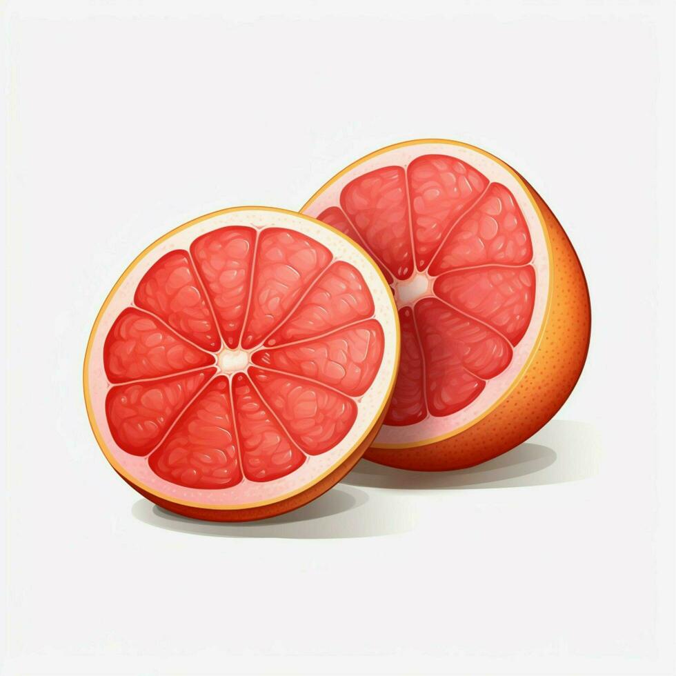Grapefruit 2d cartoon illustraton on white background high photo