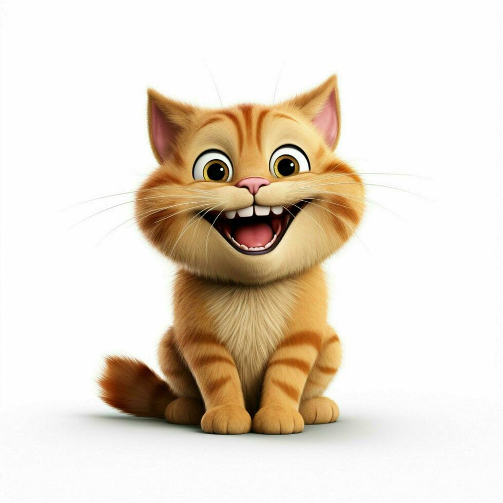 Grinning Cat with Smiling Eyes emoji on white background h photo
