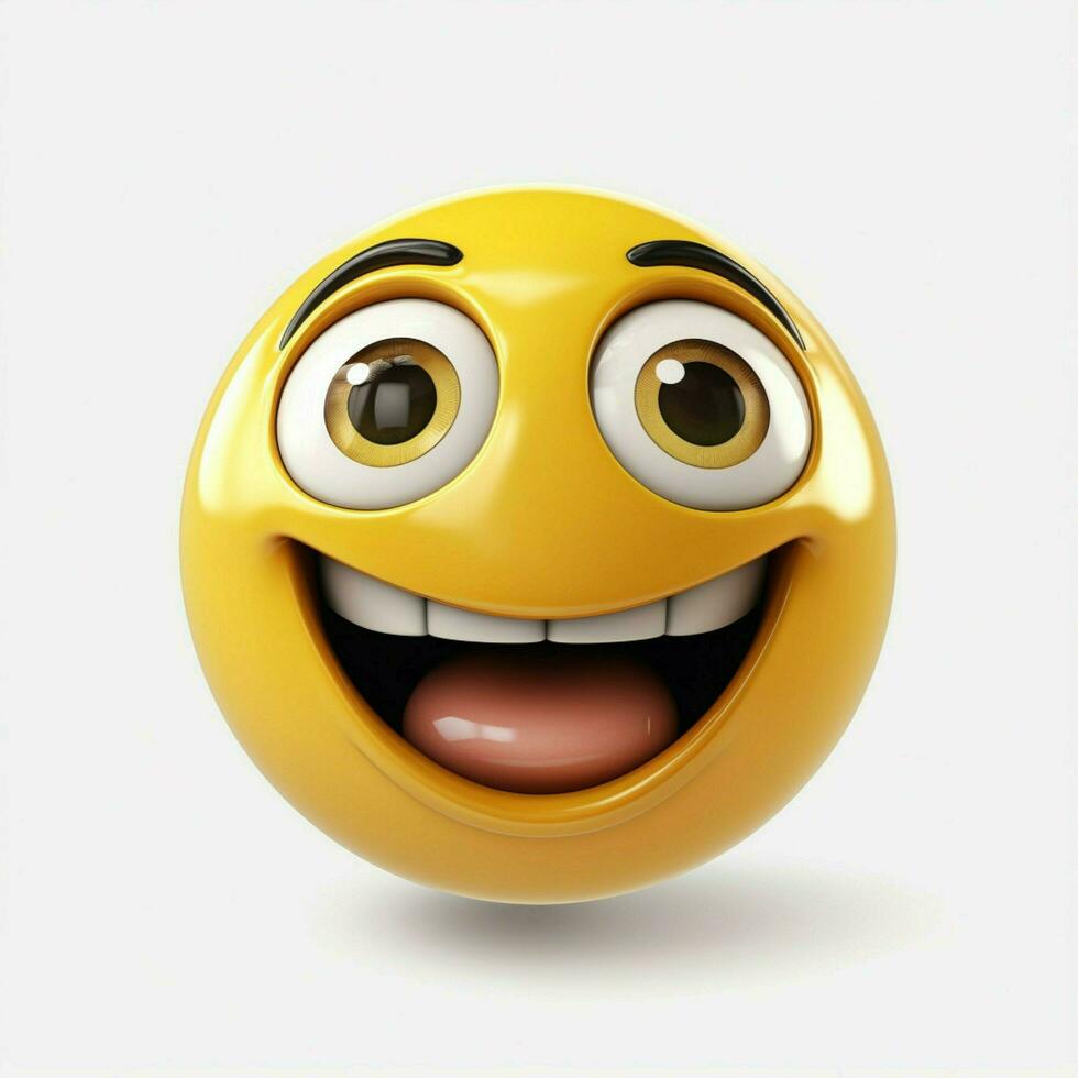 Grinning Face with Big Eyes emoji on white background high photo