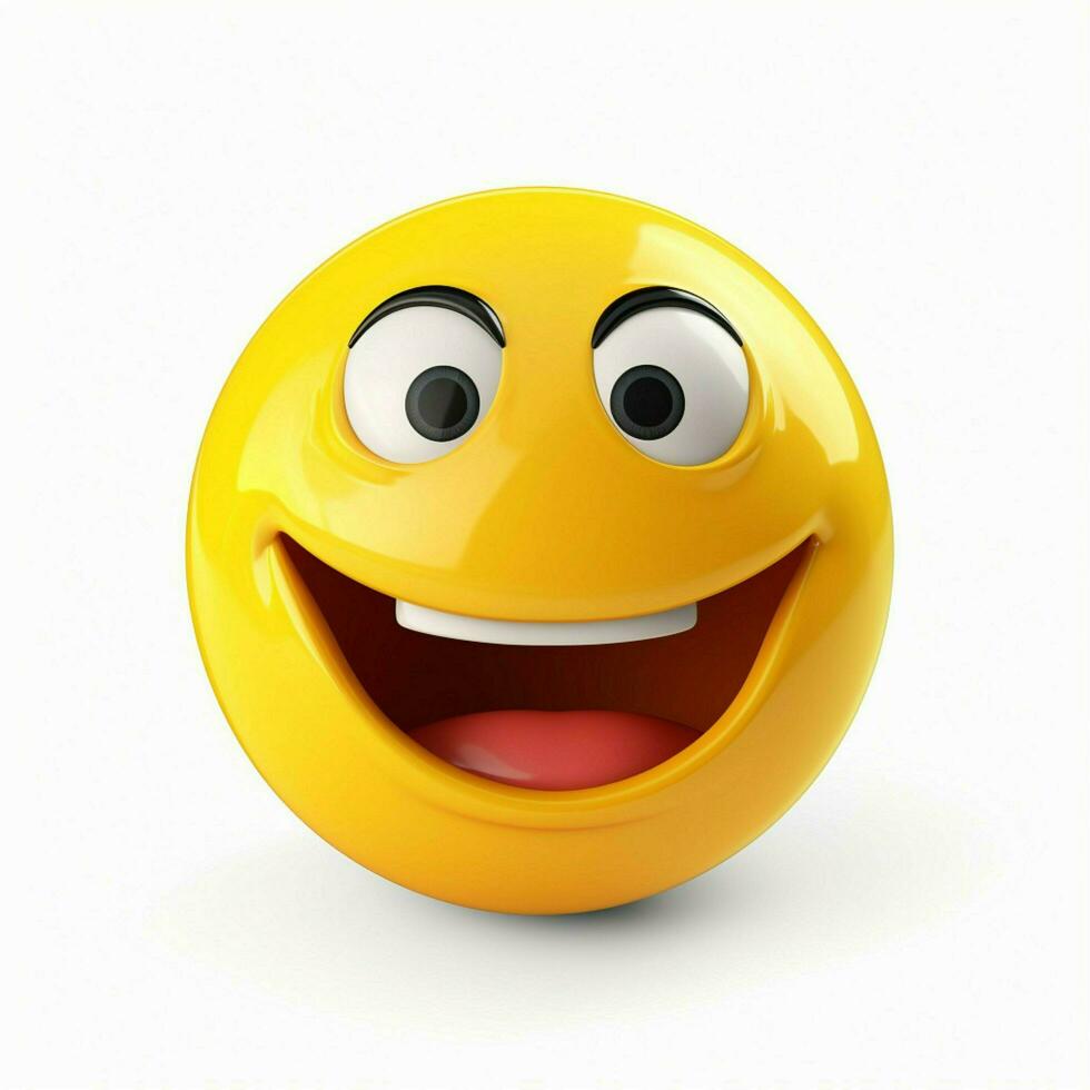 Grinning Face with Smiling Eyes emoji on white background photo