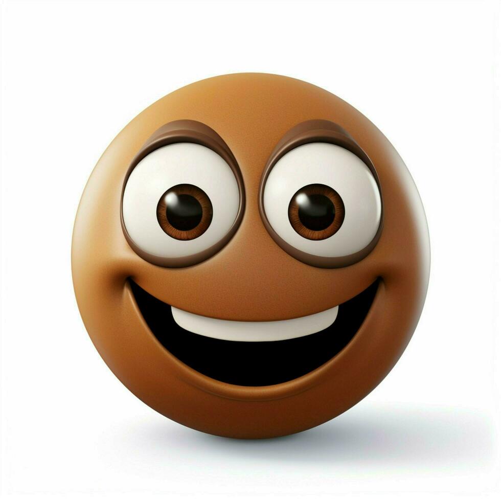 Grinning Face with Smiling Eyes emoji on white background photo
