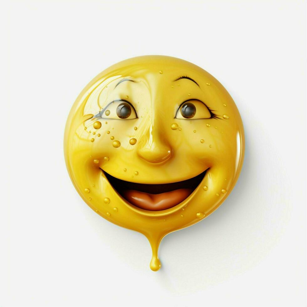 Grinning Face with Sweat emoji on white background high qu photo