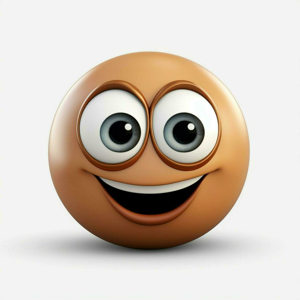 Grinning Face with Big Eyes emoji on white background high photo