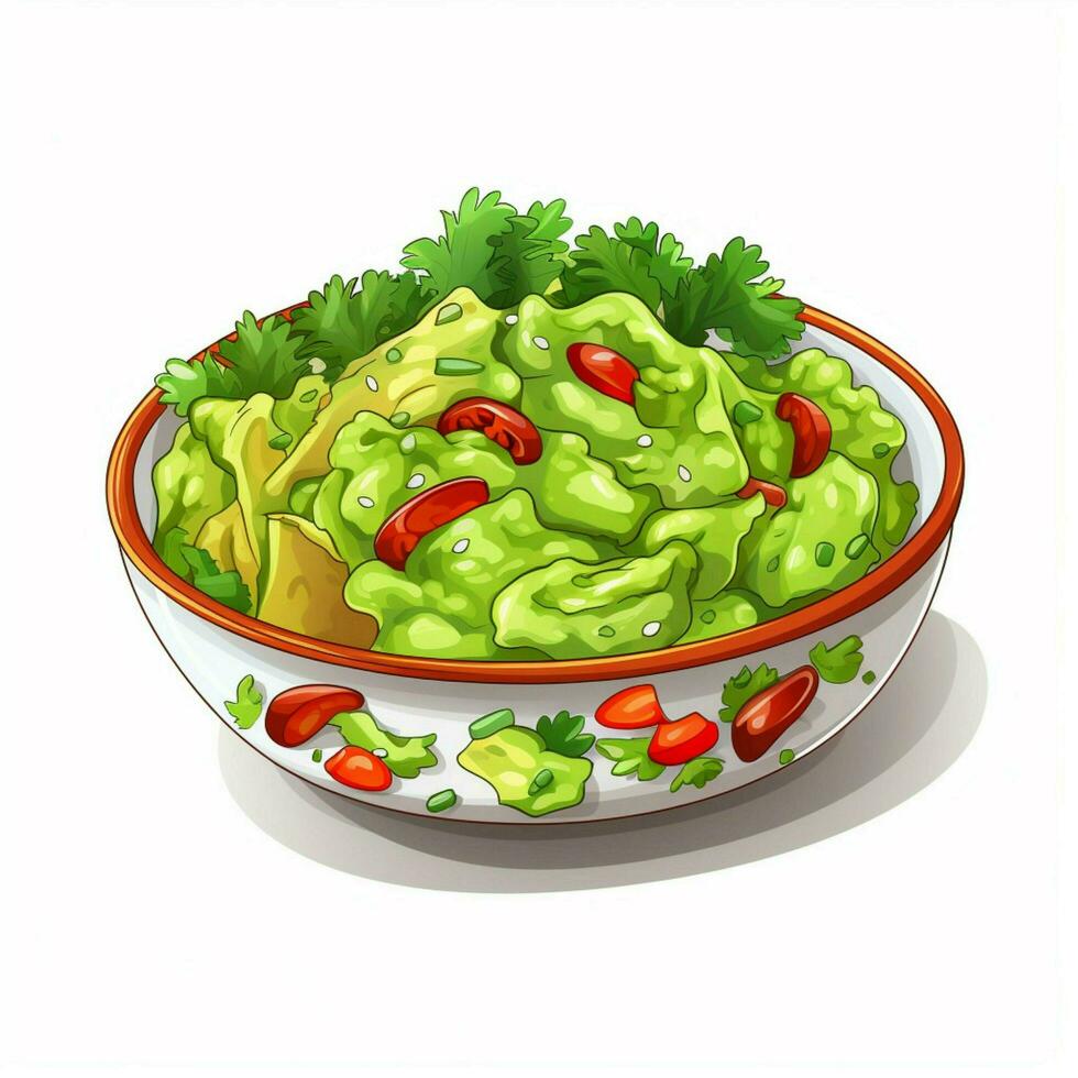 guacamole 2d vector ilustración dibujos animados en blanco backgrou foto