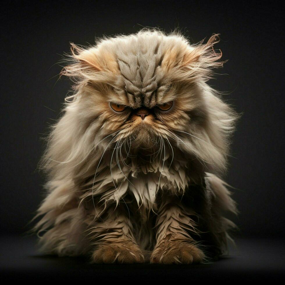 Grumpy pets expressing their discontent with adorable grum photo