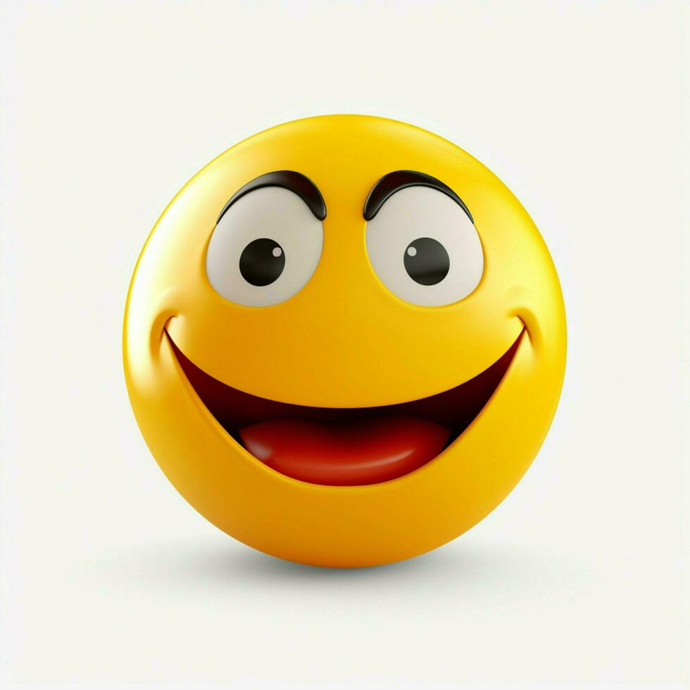Grinning Face emoji on white background high quality 4k hd photo
